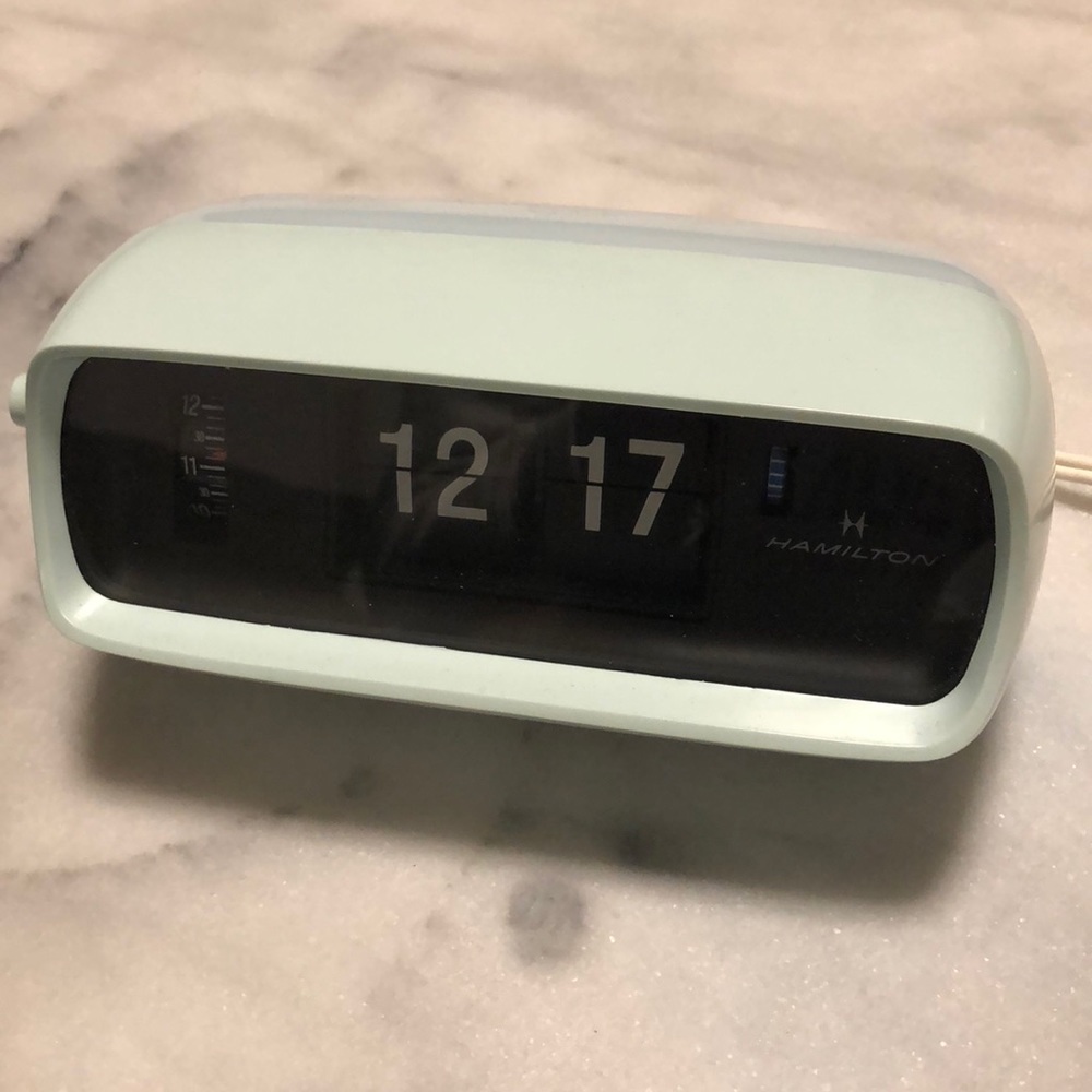 Hamilton midcentury baby blue clock